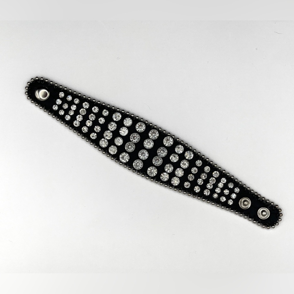 Rhinestone Encrusted Cuff Bracelet - Picture 2 of 10